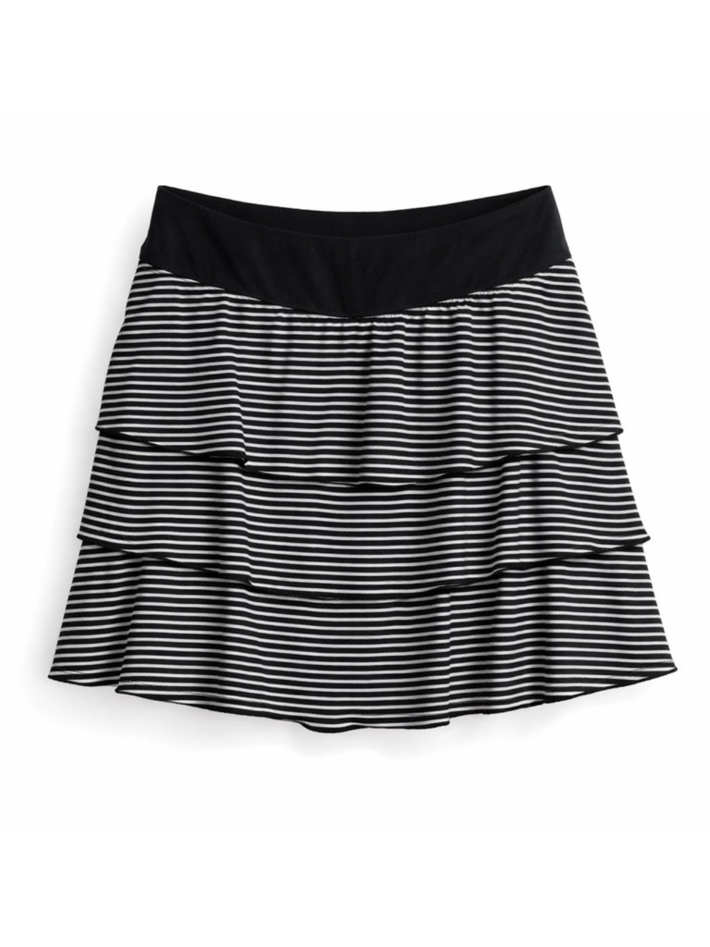 Kyodan Navy White Striped Ruffle Athletic Skort Skirt w/ Shorts Golf Tennis M